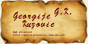 Georgije Kuzović vizit kartica